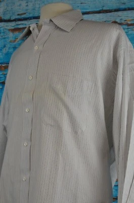 Ike Behar Men's Shirt Size 18 Big Striped Career Long Sleeve Button Up Dress - Image 1 of 4