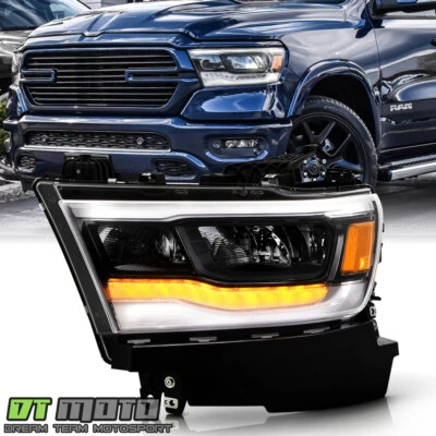 For 2019-2023 Dodge Ram 1500 Black FULL LED DRL Reflector Headlight Left Driver - Image 1 of 4