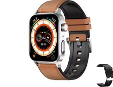 Smartwatch with health and fitness readings temp, pressure, oxy - PU leather #1