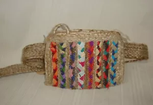 Jute & Braided Fabric Fanny Pack Waist Belt Bag NEW - Picture 1 of 7