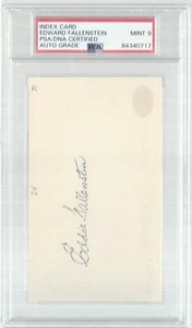 EDWARD FALLENSTEIN, 1931-33 PHILLIES, BRAVES, INDEX CARD, PSA/DNA MINT 9 - Picture 1 of 1