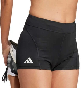 adidas Adizero Essentials Womens Short Tights Black Running Fitted Sports Shorts - Picture 1 of 5