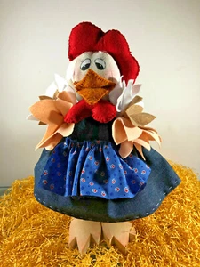 Gallina fatta a mano creazione handmade cucito creativo jeans Pasqua regalo - Picture 1 of 4