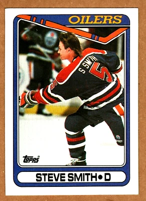 1990 TOPPS HOCKEY CARD - #368   STEVE SMITH   EDMONTON OILERS - Image 1 of 2