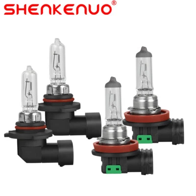 9005 H11 KIT de faros halógenos combo bombillas haz alto y bajo blanco súper cálido Foto 1 de 4