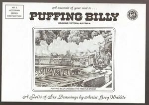 PUFFING BILLY Steam Train Railway Tressel Bridge Dandenong Australia Drawings - Picture 1 of 9
