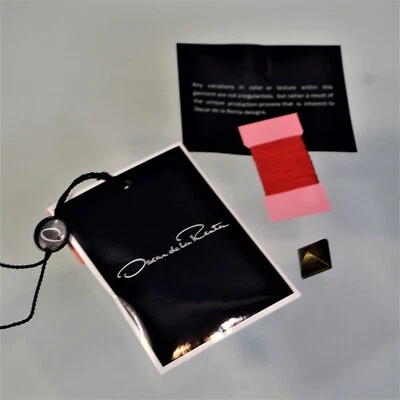 Oscar de la Renta Replacement Button Faceted Brass Color Shank Button Red Thread - Image 1 of 4