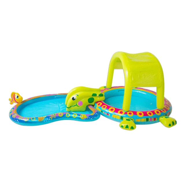 Shade 'N Slide Turtle Inflatable Outdoor Kiddie Splash Pool with Fish Sprink NEW - Image 1 of 1