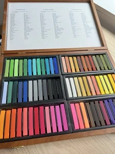 Vintage Loew-Cornell Soft Pastels Wood Box Set of 72 #889 Made in Korea - Read! - Picture 1 of 14