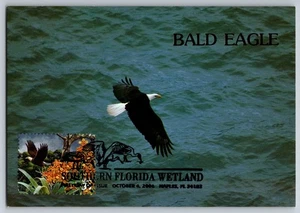 #4099d Southern Florida Wetland Bald Eagle FDC Maxi Card w/Pict Cancel - Picture 1 of 2