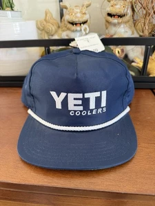 NUEVO Sombrero Yeti Coolers Cuerda Azul Marino Snapback Nuevo con Etiquetas - Imagen 1 de 5