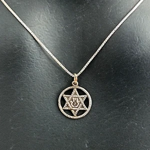 Vintage frühe Israel Halskette Mezuzah Silber 925 Amulett Judaica filigran OOAK - Bild 1 von 19