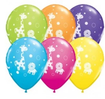 Qualatex 11” Cute & Cuddly Jungle Tropical Assorted Latex Balloons (25 Pack)  - Image 1 of 2