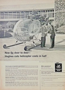 1962 Ad Hughes Tool Co Aircraft Division 269A Helicopter $22,500 13 Cents/ Mile - Picture 1 of 1