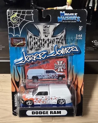 Muscle Machines Jesse James West Coast Choppers Dodge Ram-White W/ Flames SLAM! - Image 1 of 3