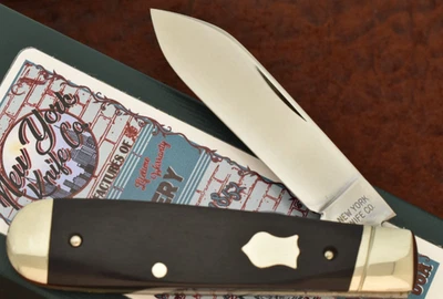 NEW YORK KNIFE CO MADE IN USA SMOOTH EBONY WOOD JACK KNIFE NICE 2025 (27771) - Image 1 of 4