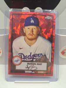 2021 Topps Chrome Red Atomic Platinum Anniversary /100 #302 Dustin May (*1) - Picture 1 of 1