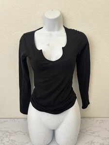 Camiseta negra para mujer BEMOPOL manga larga talla S pulóver cuello redondo elástica - Imagen 1 de 4