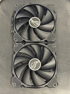 2PCS ROG HYPERION 140mm PWM 4Pin Computer Case Fans Black White TC-14025-12HM-P - Picture 1 of 4