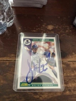 1992 Score - Steve Crawford #349 Autograph - Image 1 of 2