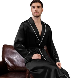 Mens Silk Satin Super Soft Robe  - 5 DAY  DELIVERY   USA -Seller -FAST SHIP !!!! - Picture 1 of 30