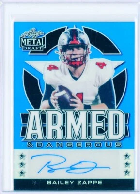 2022 Leaf Metal Draft BAILEY ZAPPE BLUE Prizm Autograph AUTO Rookie 23/30 - Image 1 of 2