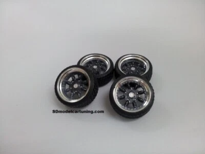 SD MODELCARTUNING SD Felgen 15 Zoll Minilite gunmetal 30mm 1:18 Modellauto-Tuning