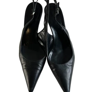 Gucci Stiletto Pointed-Toe Slingback Pumps US 7 EU 36 1/2 Schwarz Kitten Heel High - Bild 1 von 19