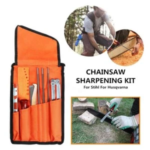 10 Set Feilen Schärfset Feile Tasche Für Motorsäge Kette Kettensägen Schärfen - Bild 1 von 12