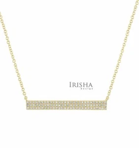 0,42 ct. ECHTER DIAMANT TRI PFEIL DESIGN STAB ANHÄNGER - HALSKETTE IN 14K GOLD - Bild 1 von 3