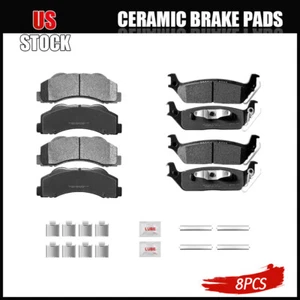 Front And Rear Ceramic Brake Disc Pads Set w/Hardware for 2010 2011 Ford F150 - Picture 1 of 6