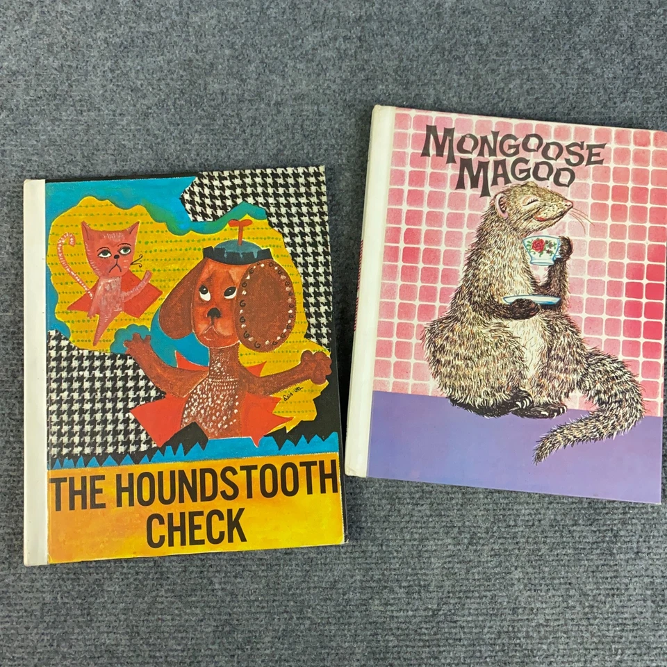 2 x RARE Vintage Oddo Bundle Hardcover Story Books Mongoose Magoo Houndstooth - Image 1 of 4