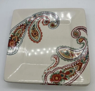 Tabletops Gallery Multi Paisley 3 Lunch 3 Dinner Plates Small Flaws trikortreat - Image 1 of 3