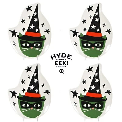 NUEVO Target HYDE AND EEK 11" Juego de Platos de Melamina en Forma de Fantasma Gato Verde Bruja Sombrero Foto 1 de 4