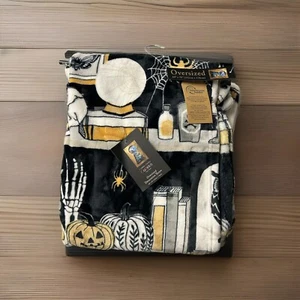 Cynthia Rowley Plush Halloween Throw Blanket 60” x 70” Owl Skull Pumpkin NWT - Picture 1 of 8