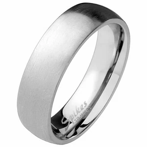 Classic Titanium Ring Mens Womens Simple Wedding Band 6mm Anniversary Sizes 5-13 - Picture 1 of 3