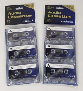NEW Realitech Blank Audio Cassettes Tapes 60 Minutes, 6 Tapes - Picture 1 of 4