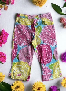 VTG Lilly Pulitzer Girl's Capri Pant Floral Mod Tropcial Bloomcore Preppy 12 - Picture 1 of 4