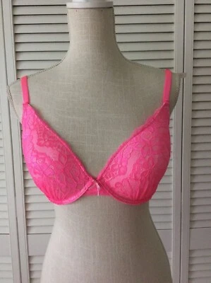 NOVO SUTIÃ ISSAC MIZRAHI rosa cobertura perfeita renda com aro (36D) - Varejo $42.00 - Imagem 1 de 4