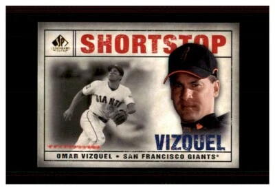 2008 SP LEGENDARY CUTS BASEBALL CARD GIANTS  #56 OMAR VIZQUEL - Image 1 of 2