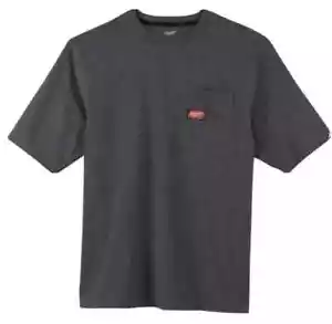 601G-M Milwaukee T Shirt Short Sleeve Heavy Duty Cotton Gray Pocket Medium - Picture 1 of 1