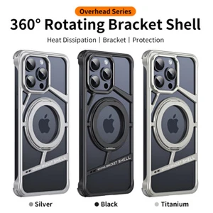 For iPhone 16 Pro Max 15 14 Aluminium Frame Shockproof Stand Phone Case Cover - Picture 1 of 24