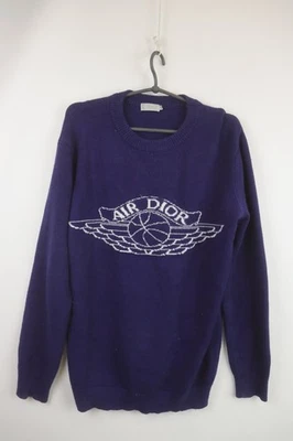 Sudadera Pullover Air Dior Azul Gráfico Logo Manga Raglán Cuello Redondo Talla XXL Foto 1 de 4