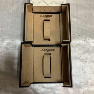 Longines Orologio Scatola Vuota Cassa 2 Pezzi Vintage Conservazione Gioielli Cuscino mzmr A - Foto 1 di 2