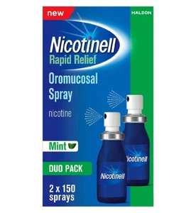 Nicotinell Rapid Relief 1mg Spray Mundhautspray Minze - Doppelpack 2 x 150 Sprays - Bild 1 von 2
