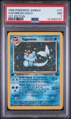1999 Pokemon Jungle 1st Edition Holo Vaporeon #12 PSA 7 - Image 1 of 2