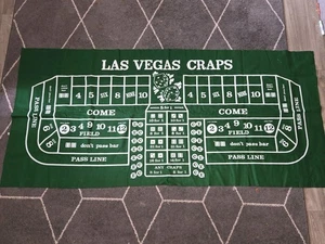 Two Sided Las Vegas Tabletop Felt For Dice & Card Gaming, Craps Blackjack 75x35" - Picture 1 of 9