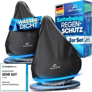 Nextcover® Universal Sattelbezug Fahrrad 2er Set I 100% Wasserdicht I Schwarz  - Bild 1 von 7