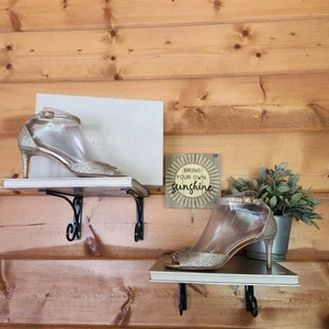 Jimmy Choo Annie 65 Platinum Ice Dust Silver Glitter D'Orsay Stiletto Heel 36/6B - Picture 1 of 14
