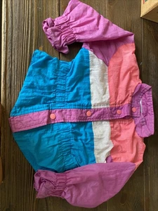 Vintage 90s Lined Okie Dokie Wind Jacket Girls 4t Color Block Hip Hop - Picture 1 of 5